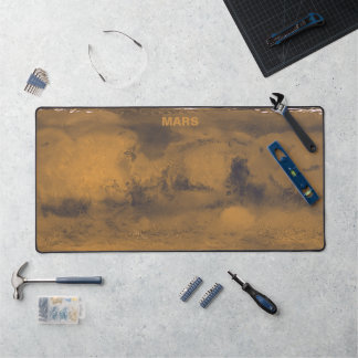 World Map of Mars Red Planet by Satellite  Desk Mat