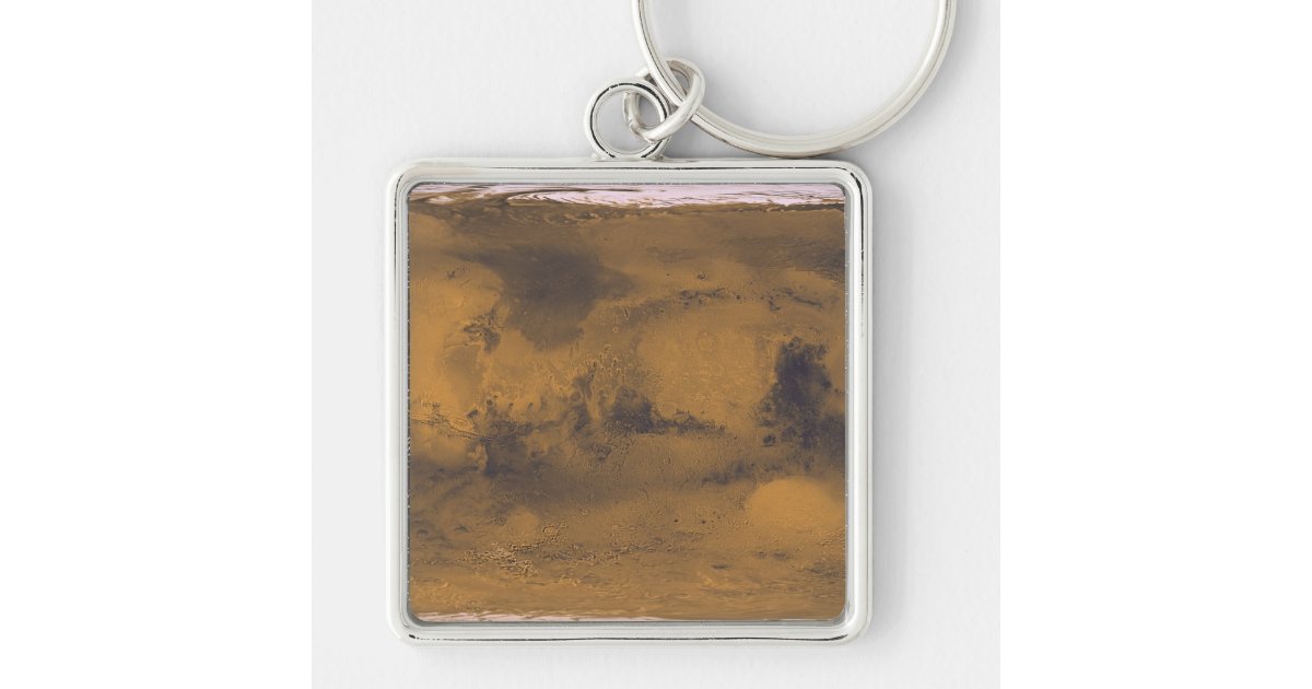 World Map of Mars Red Planet by Satellite Keychain | Zazzle