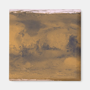World Map of Mars Red Planet by Satellite  Magnet