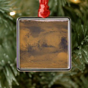 World Map of Mars Red Planet by Satellite Metal Ornament
