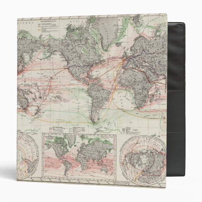 World Map of Ocean Currents 3 Ring Binder (Front/Inside)