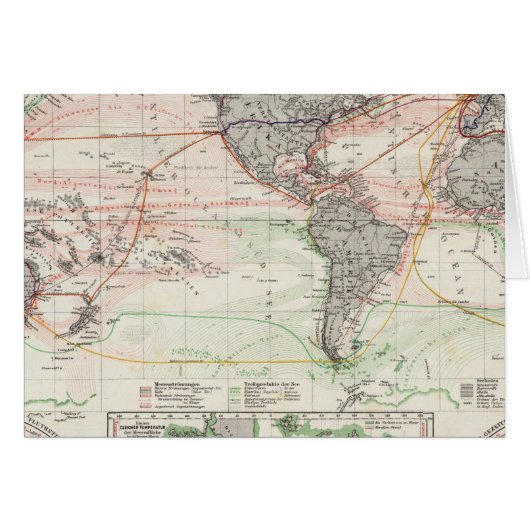 World Map of Ocean Currents Cards (Front Horizontal)