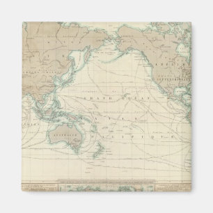 World Map of the Shipping Canals Magnet