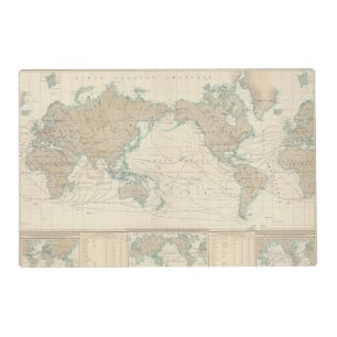 World Map of the Shipping Canals Placemat
