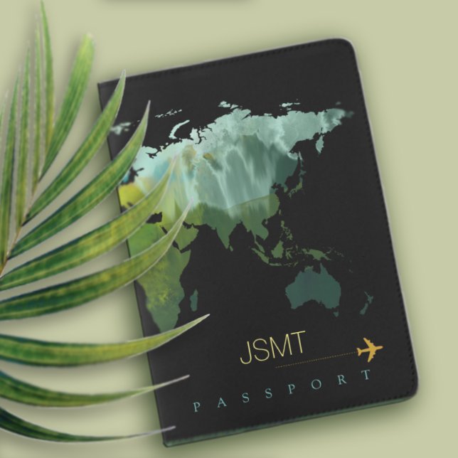 World Map on Black Passport Holder (Creator Uploaded)