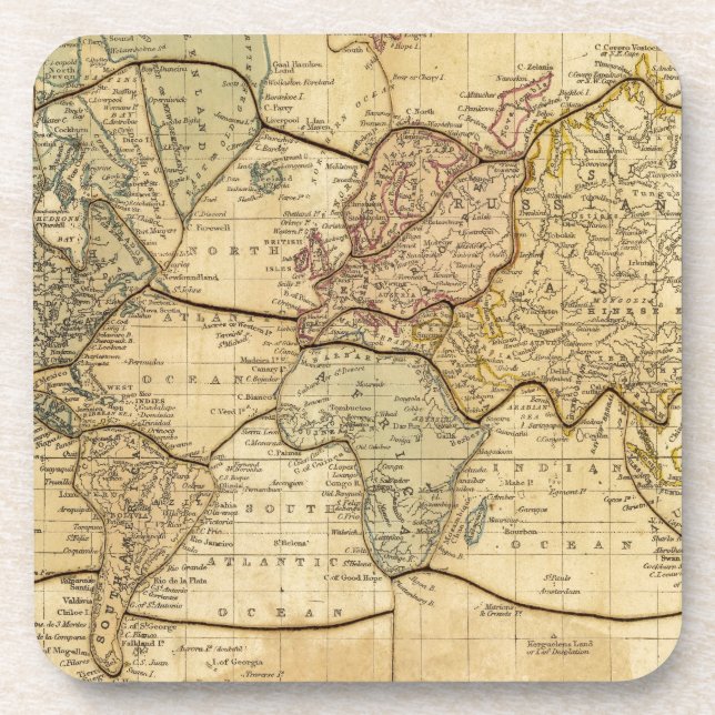 World map on Mercators Projection Coaster (Front)