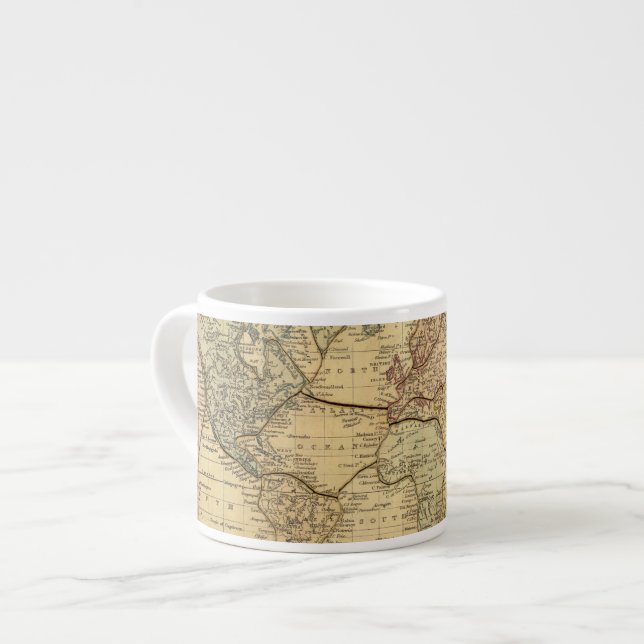 World map on Mercators Projection Espresso Cup (Front Left)