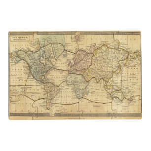 World map on Mercators Projection Placemat
