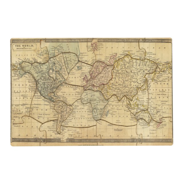 World map on Mercators Projection Placemat (Front)