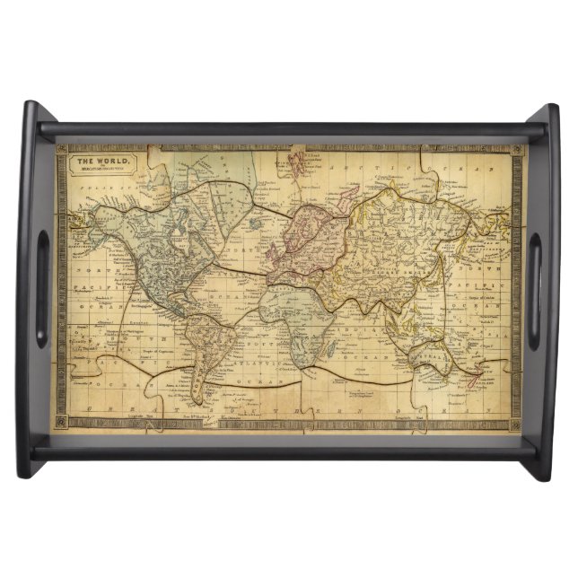 World map on Mercators Projection Serving Tray (Front)
