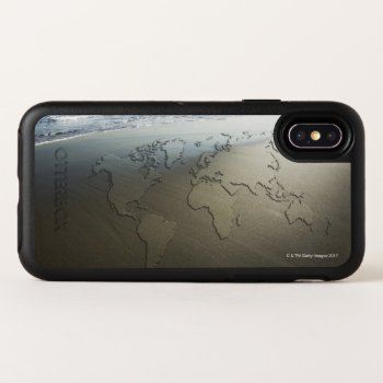 World Map On Sand Otterbox Symmetry Iphone X Case by prophoto at Zazzle