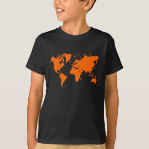 World Map - Orange T-Shirt