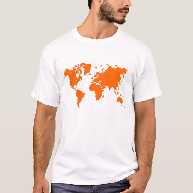 World Map - Orange T-Shirt (Front)
