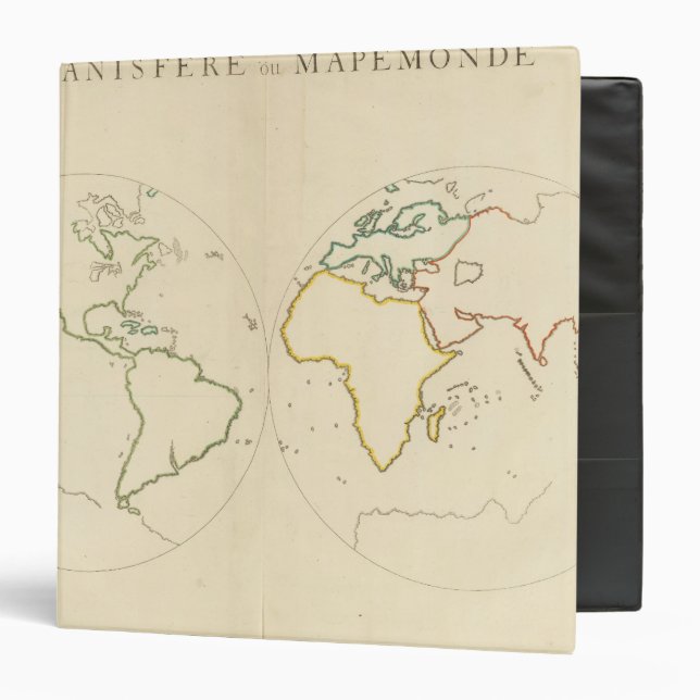 World Map Outline 2 3 Ring Binder (Front/Inside)