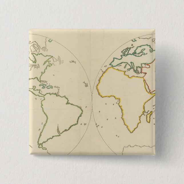 World Map Outline 2 Button (Front)