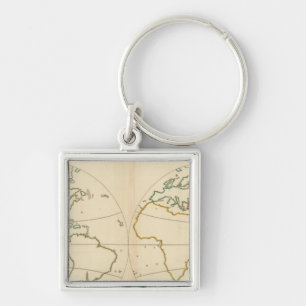 World Map Outline Keychain