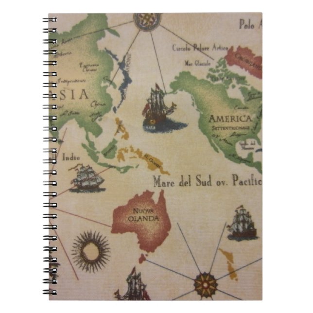 World Map Pacific Notebook (Front)