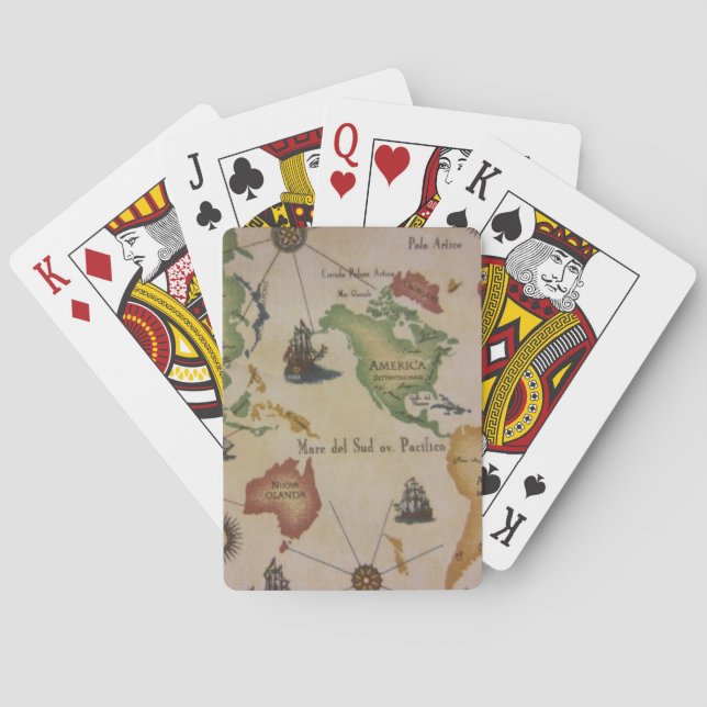 World Map Pacific Poker Cards (Back)