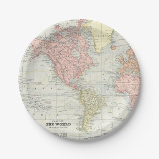 World Map Paper Plates