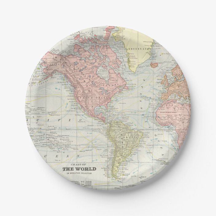 World Map Paper Plates Zazzle Com