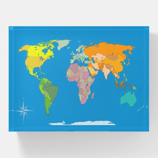 World Map Paperweight (Front)
