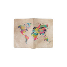 world map Passport Holder