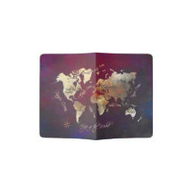 world map Passport Holder