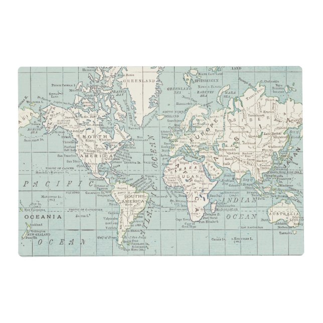 World Map Placemat (Back)
