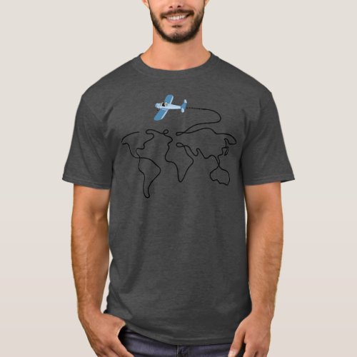 World Map Plane Travel 3 T_Shirt