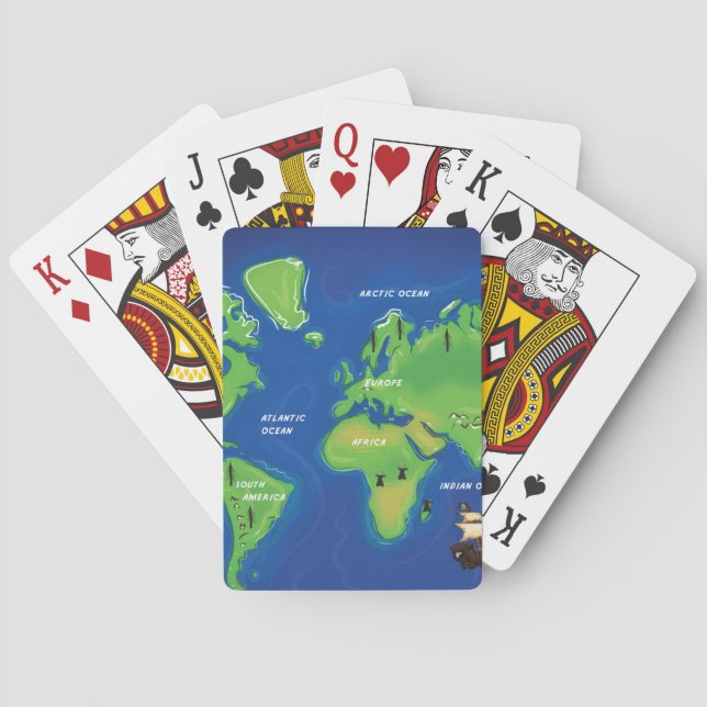 World Map Poker Cards (Back)