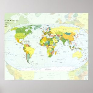 World Map Political Atlas Poster: Modern Decor