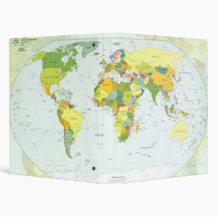 World Map Political Atlas Poster: Modern Decor Binder