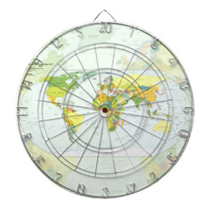 World Map Political Atlas Poster: Modern Decor Dartboard