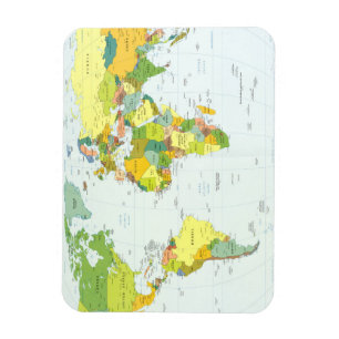 World Map Political Atlas Poster: Modern Decor Magnet