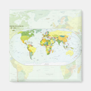 World Map Political Atlas Poster: Modern Decor Magnet