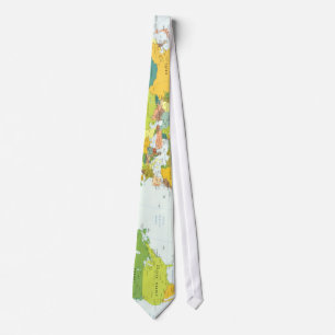 World Map Political Atlas Poster: Modern Decor Neck Tie