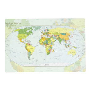 World Map Political Atlas Poster: Modern Decor Placemat