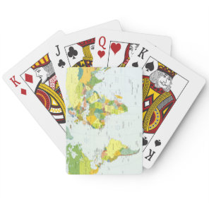 World Map Political Atlas Poster: Modern Decor Poker Cards