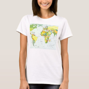 World Map Political Atlas Poster: Modern Decor T-Shirt