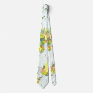 World Map Political Atlas Poster: Modern Decor Tie