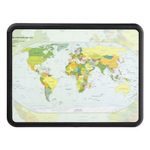 World Map Political Atlas Poster: Modern Decor Trailer Hitch Cover