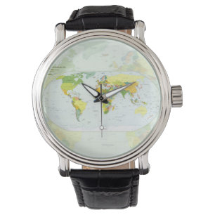 World Map Political Atlas Poster: Modern Decor Watch