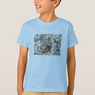 World Map Poseidon and Dolphin T-Shirt