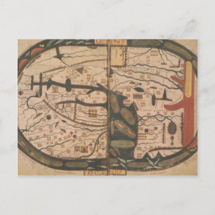 World map postcard