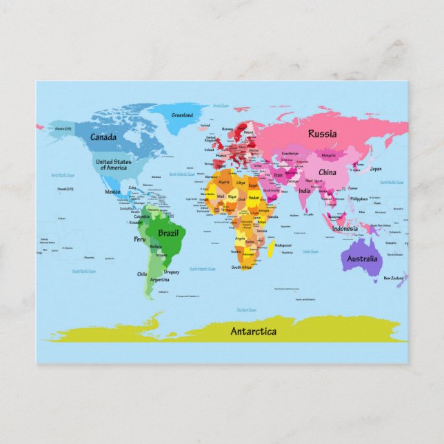 World Map Postcard (Front)