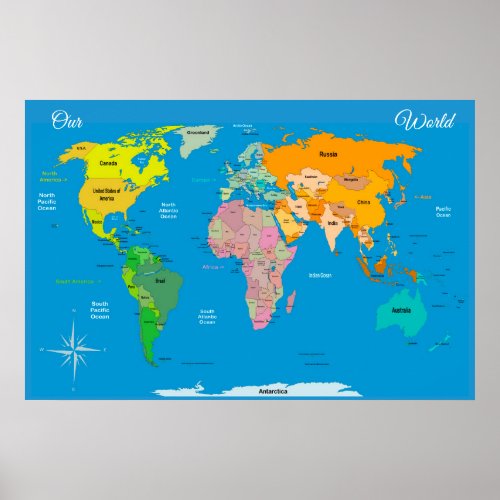 World Map  Poster
