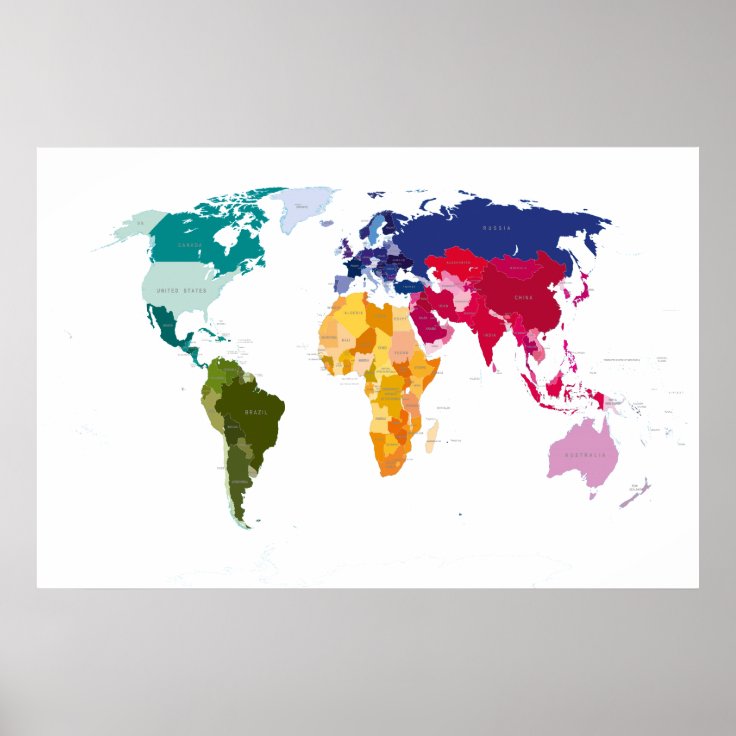 World map poster | Zazzle