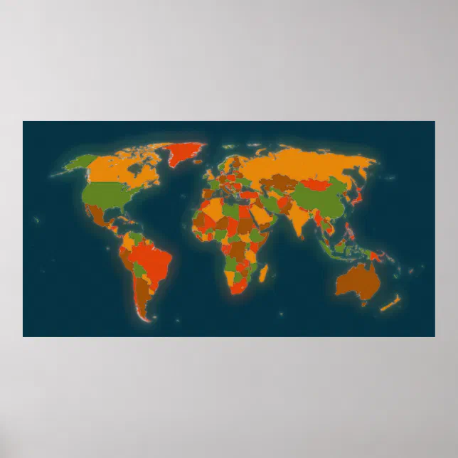 World map poster | Zazzle