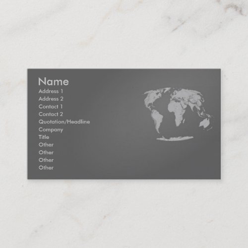 World Map Profile Card Business Cards