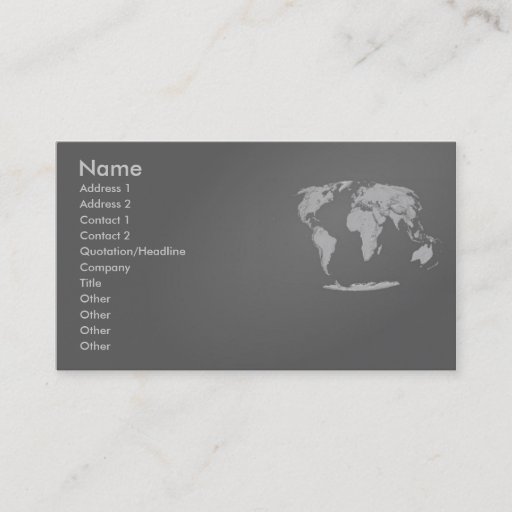 Customizable World Map Profile Card Business Cards